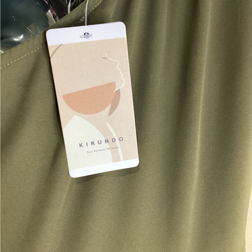 NWT SIZE Small Green Asymmetrical Ruched One-Shoulder Dress - Picture 5 of 6
